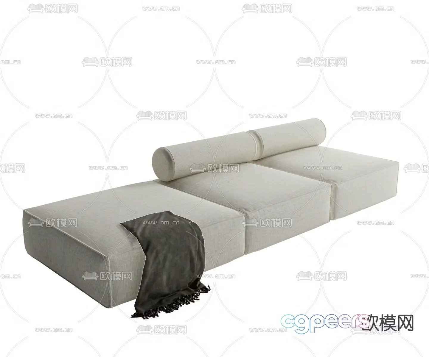 Casual sofa multi-person sofa 3d model