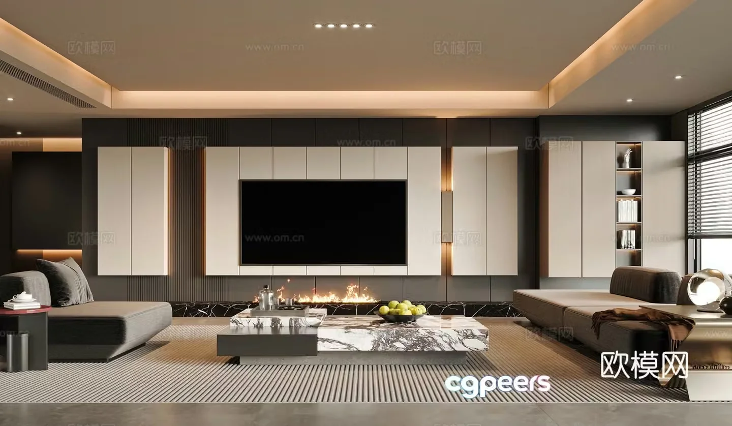 Modern living room 3d model