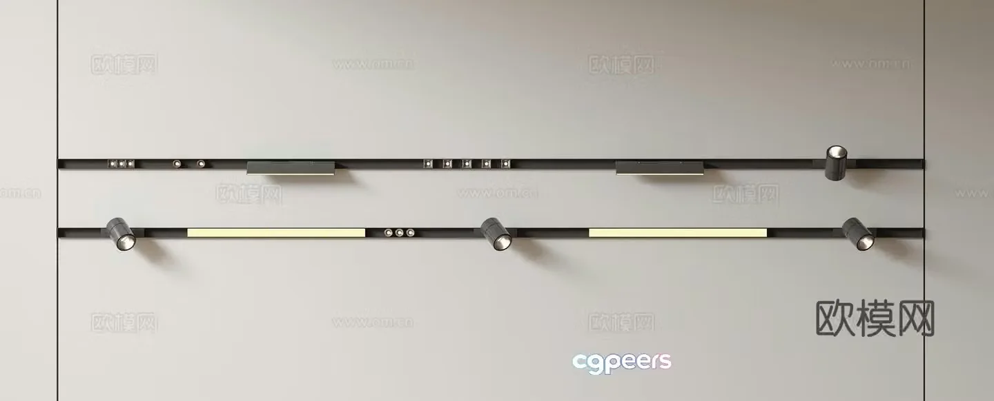 Modern downlight spotlight magnetic rail lighting lightweight shift to the radiation light line light 3D model