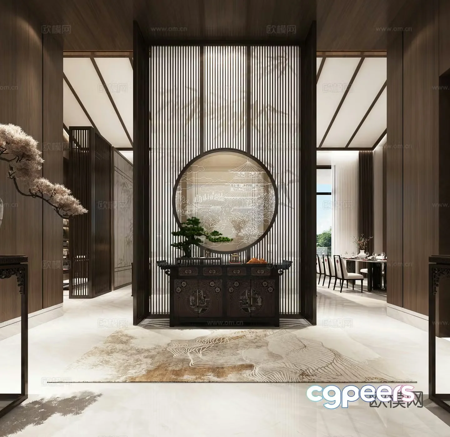 Hotel living room 3d model