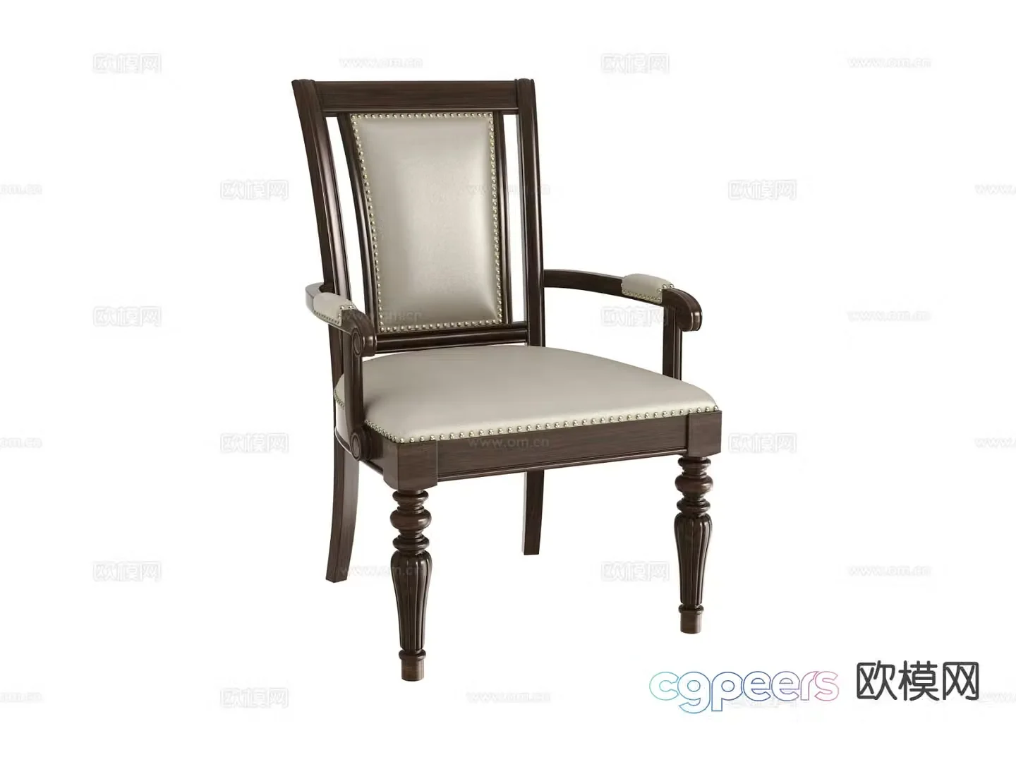 American chair armchair leisure chair book chair 3d model