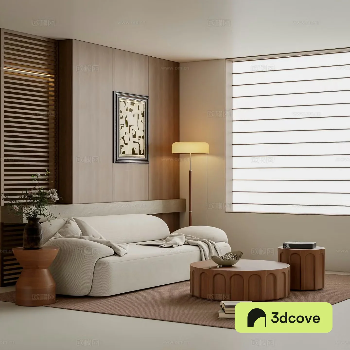 Middle-aged living room 3d model