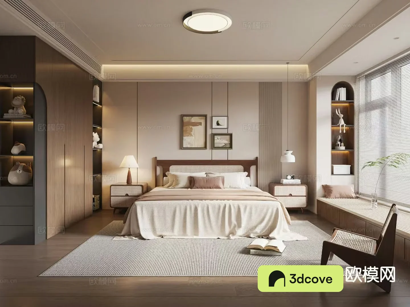 Middle style bedroom master bedroom 3D model