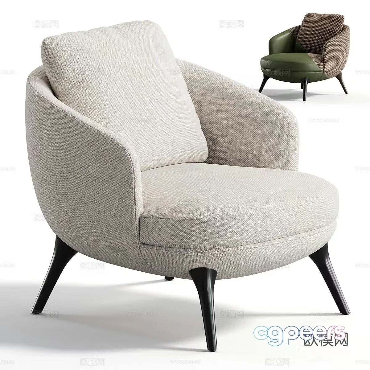 New Chinese casual chair 3D model