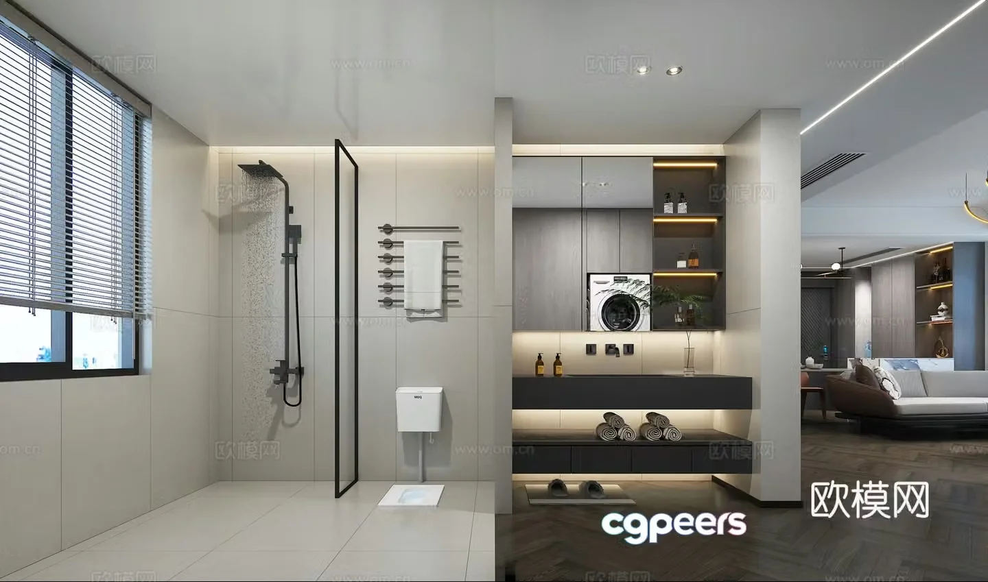 Modern bathroom bathroom 3d model