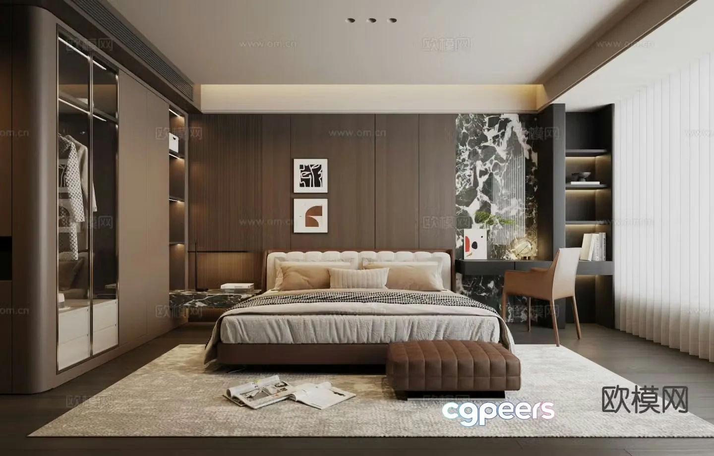 Italian style bedroom master bedroom 3d model