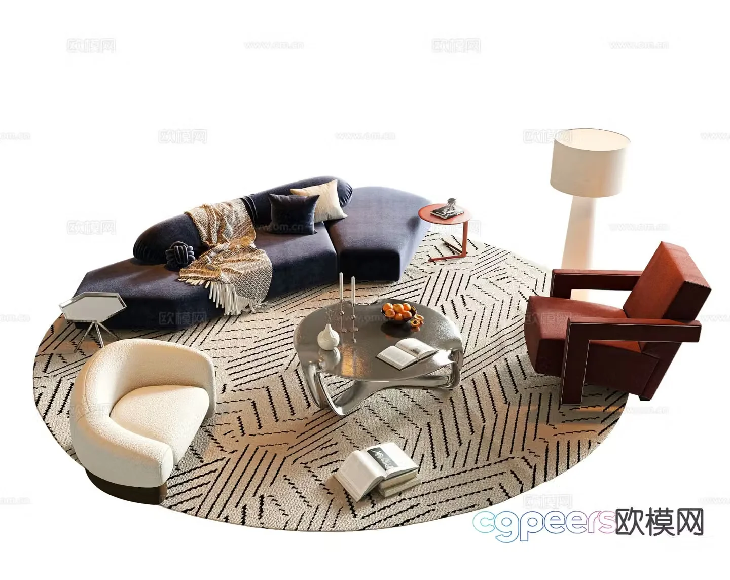 Italian sofa combination 3d model