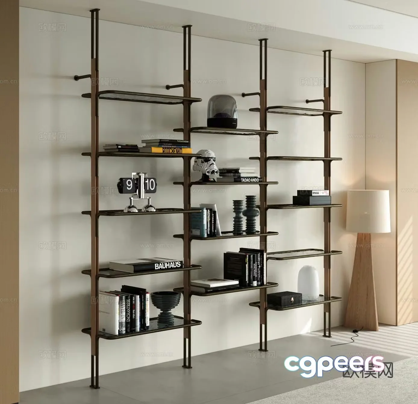 Modern storage shelf bookcase 3d model