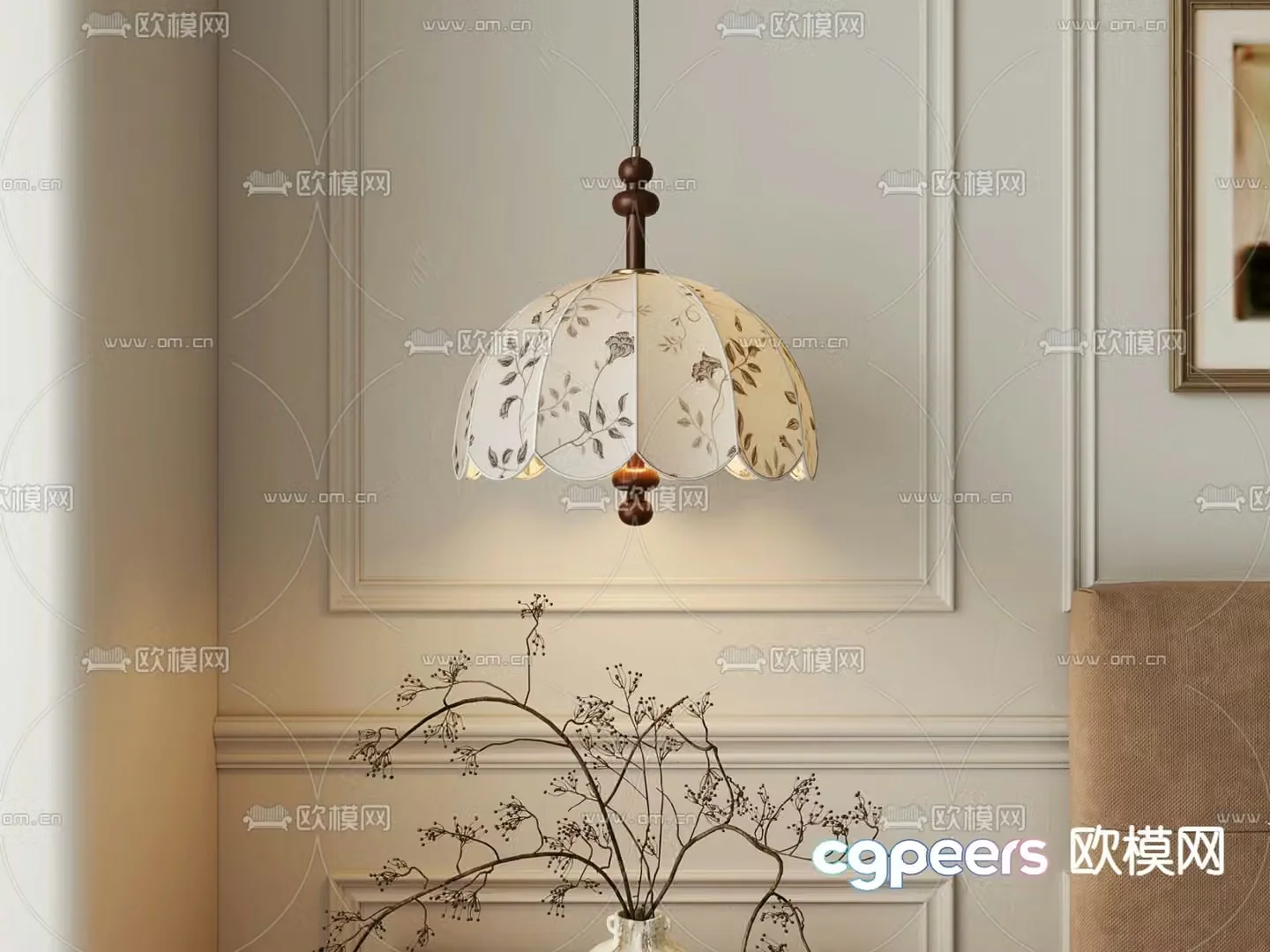 Medieval style chandelier 3d model