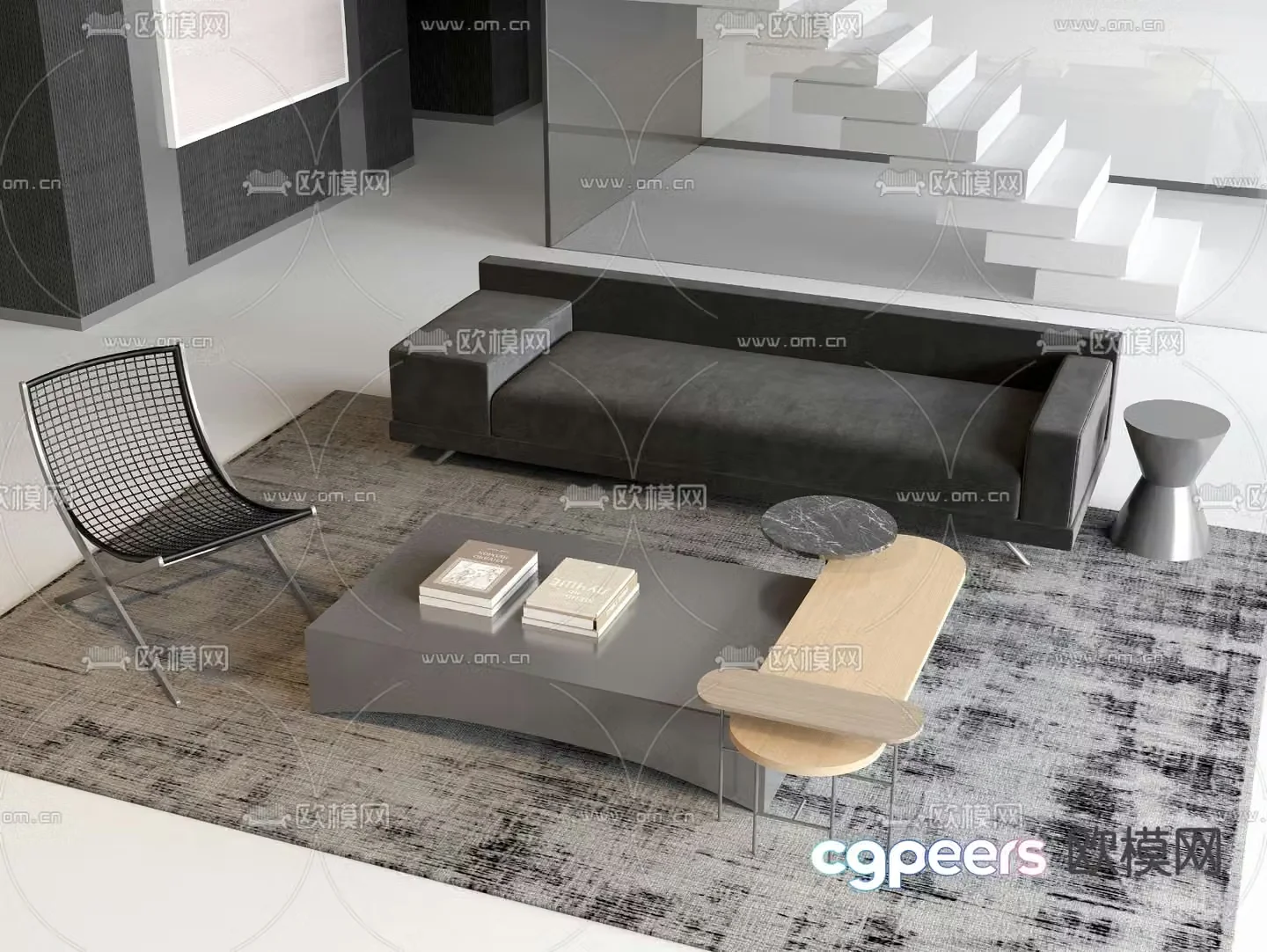 Modern sectional sofa 3d model