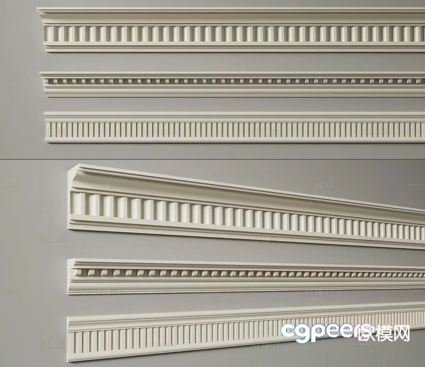 Jane European plaster line top line 3d model