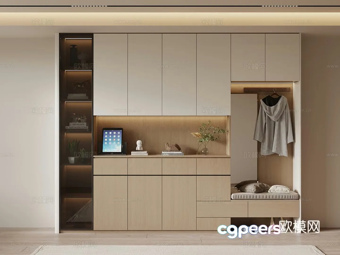Modern home entrance shoe cabinet entrance shoe cabinet 3D model