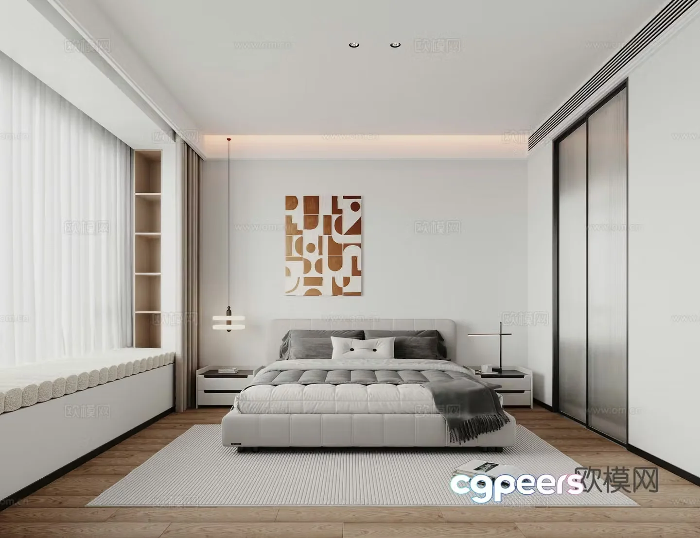 Modern master bedroom 3d model