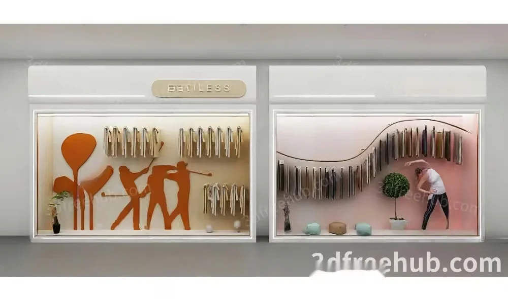 A 3D Rendering Of Two Display Cases 3D Model – 18537 – VRAY Render
