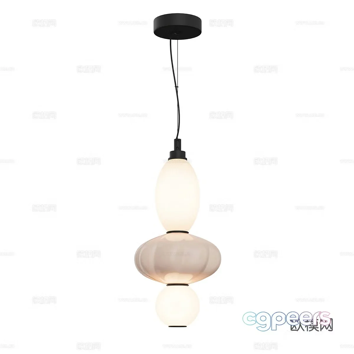 Modern simple chandelier 3D model