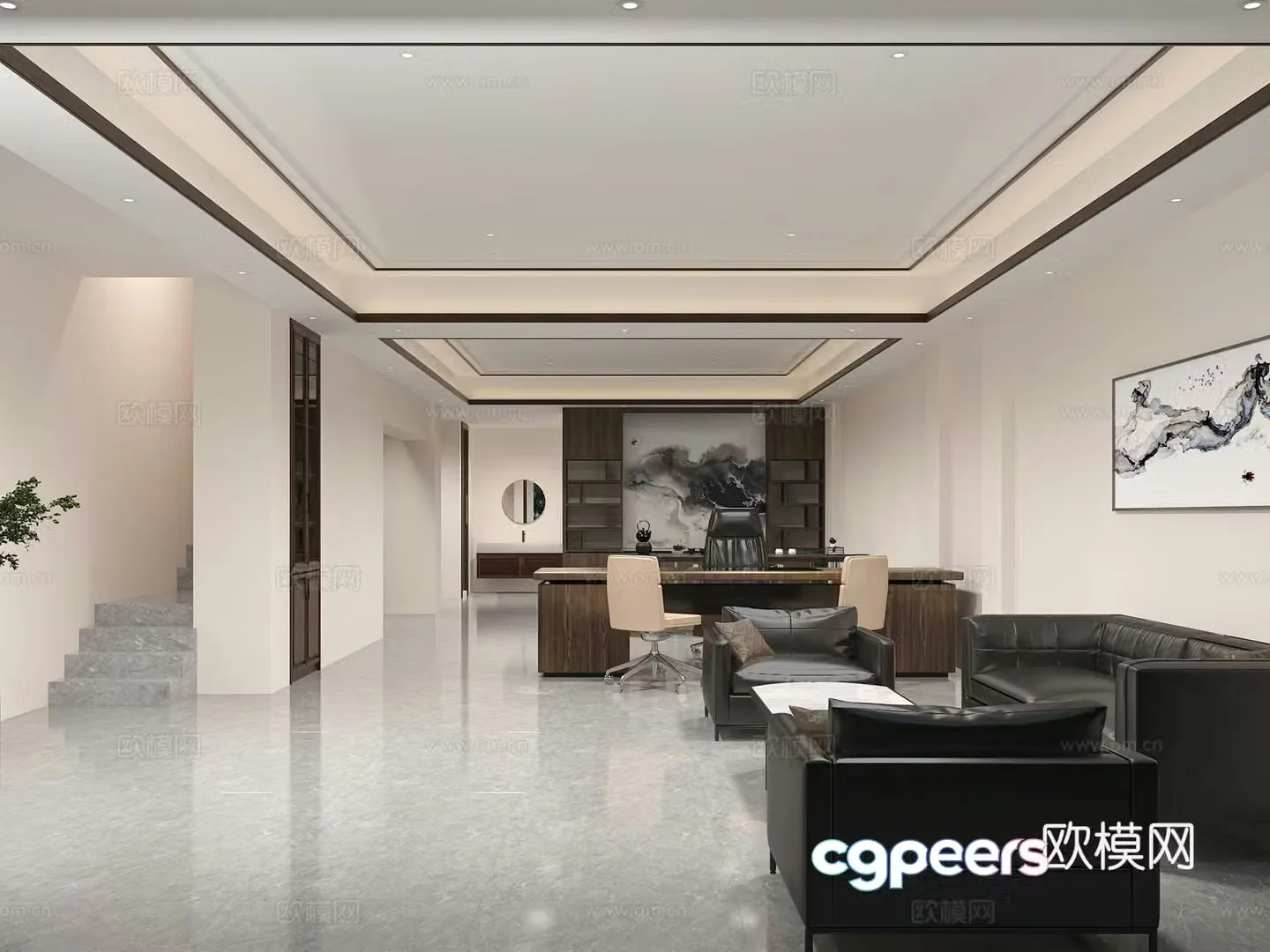 Chinese office 3d model