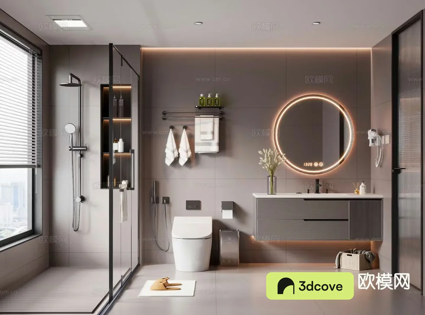 Modern bathroom toilet