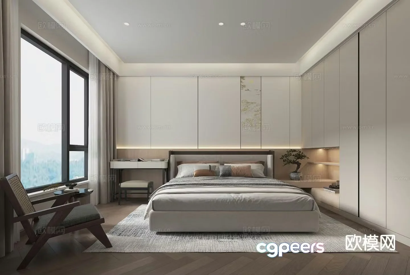 Modern bedroom master bedroom 3d model