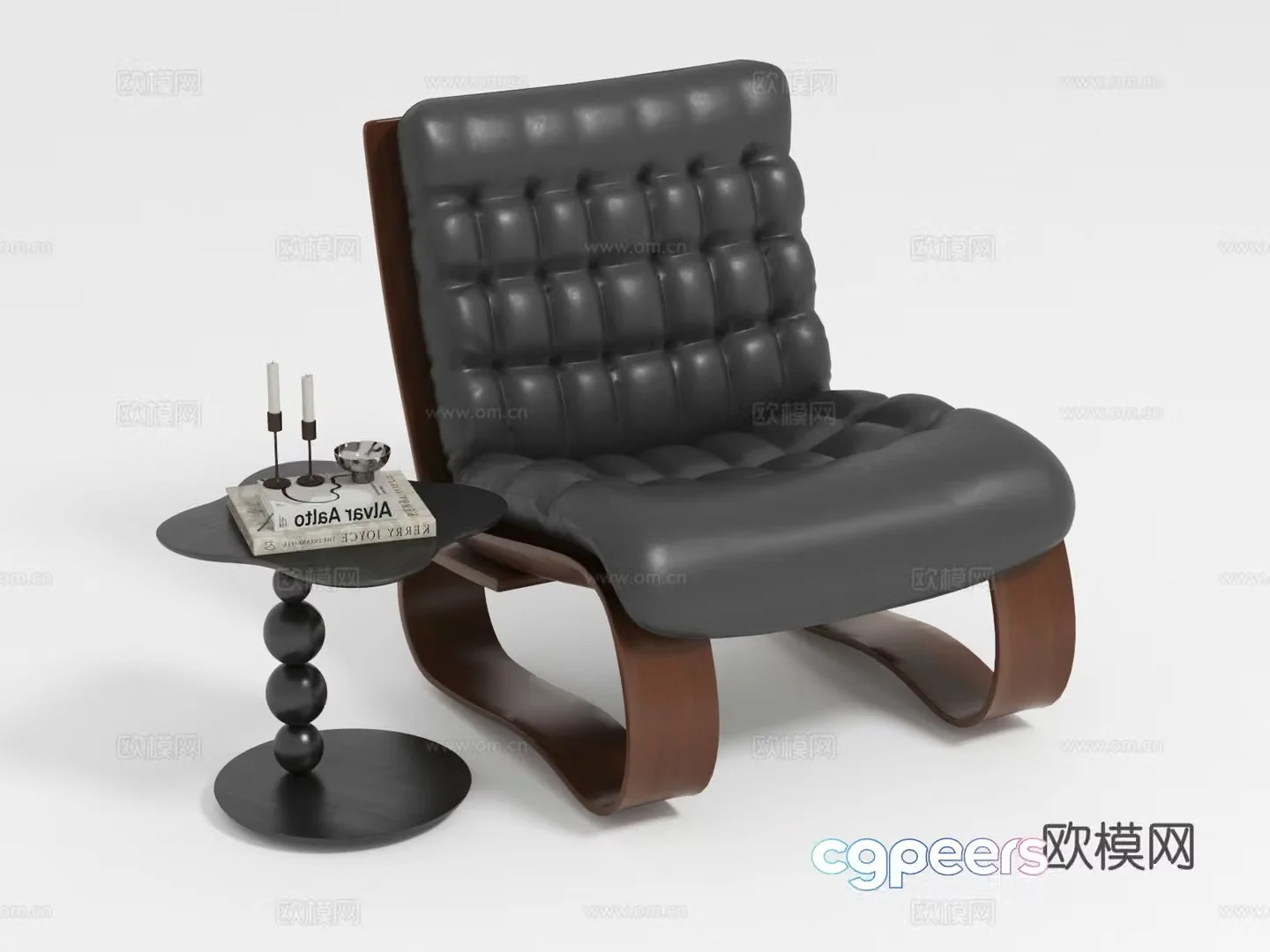 Medieval style chair leisure chair 3d model