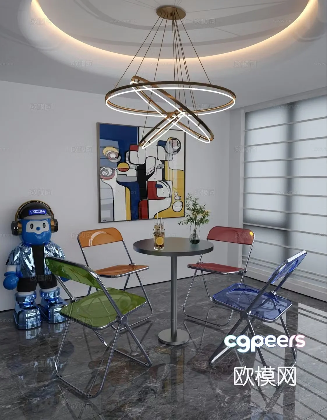 Leisure table and chair 3d model