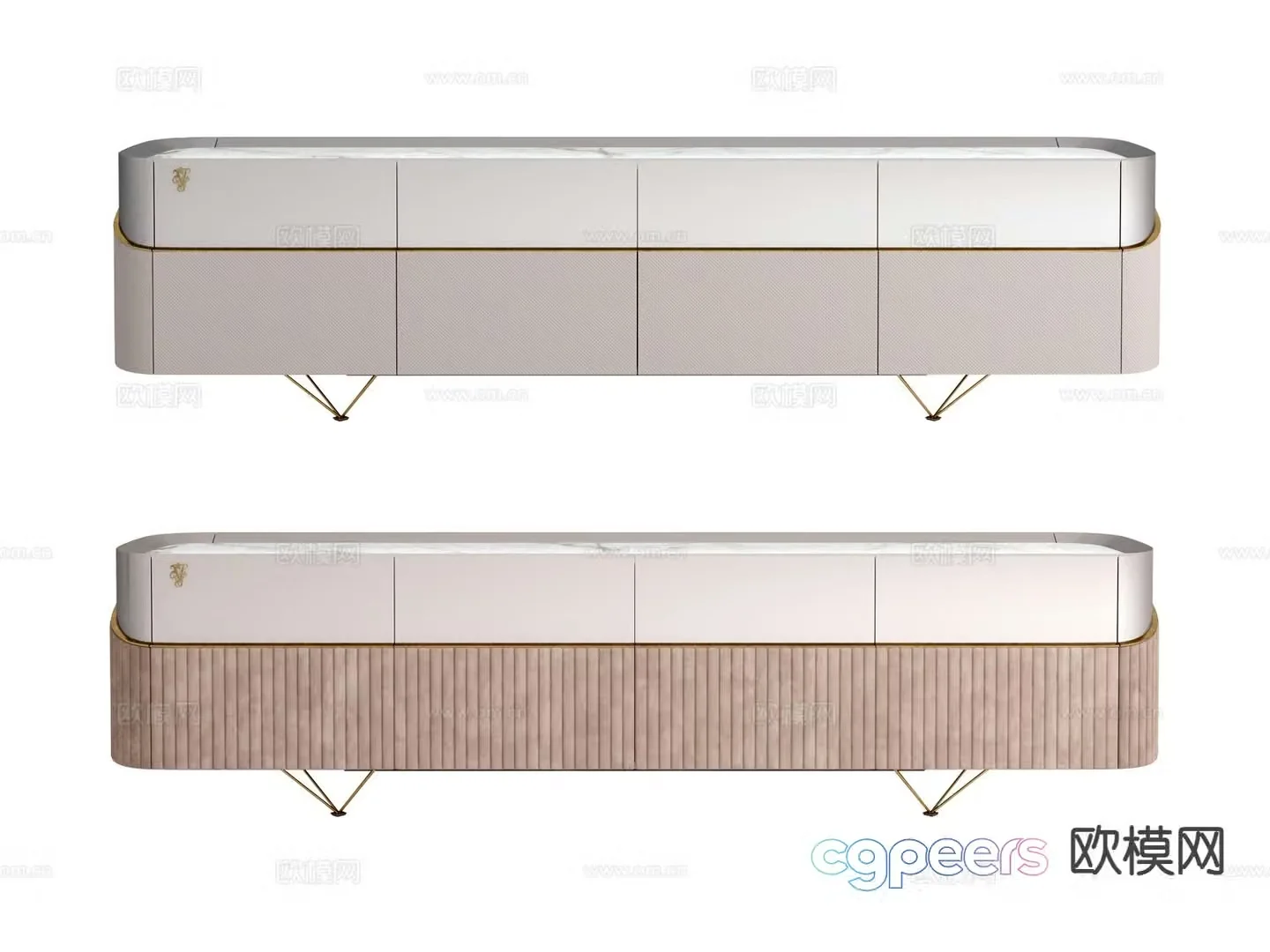 visionnaire light luxury TV cabinet 3D model