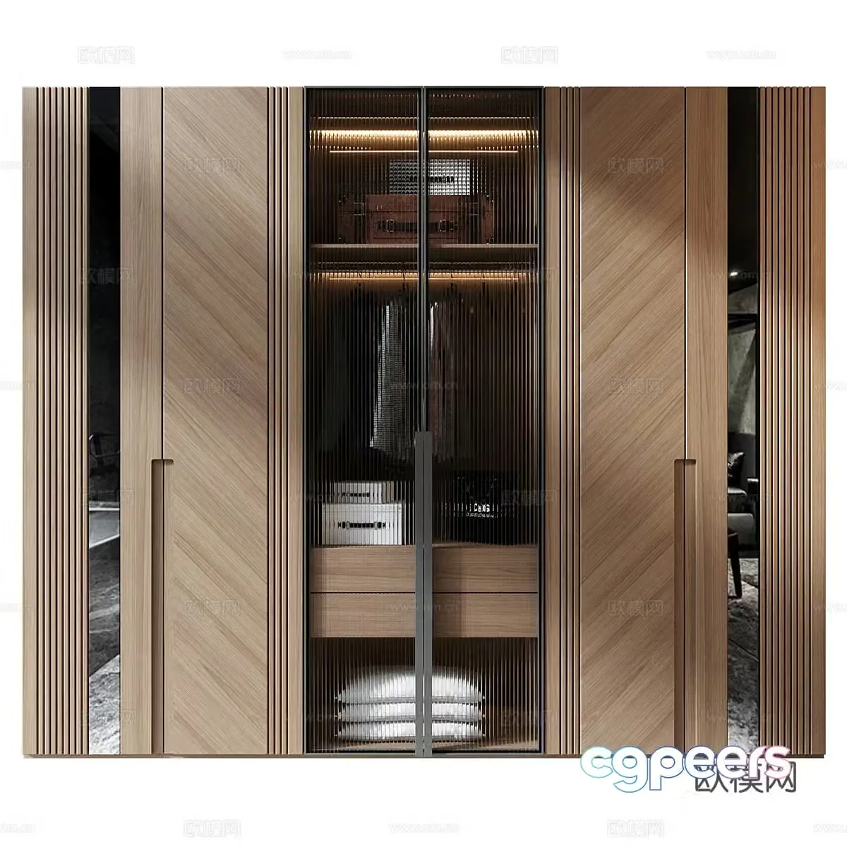 New Chinese style wardrobe 3D model