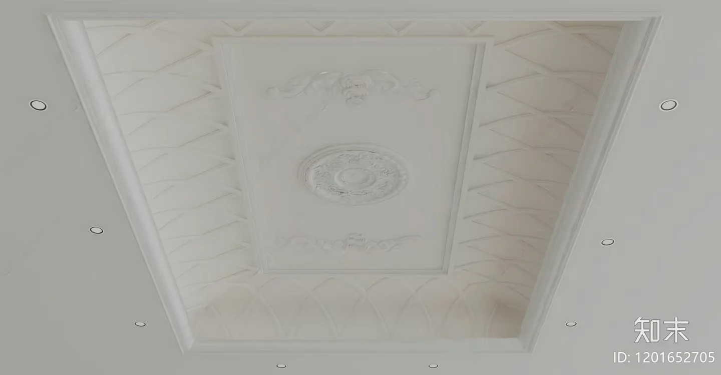 A White Ceiling With A Decorative Design 3D Model – 4142 – VRAY Render