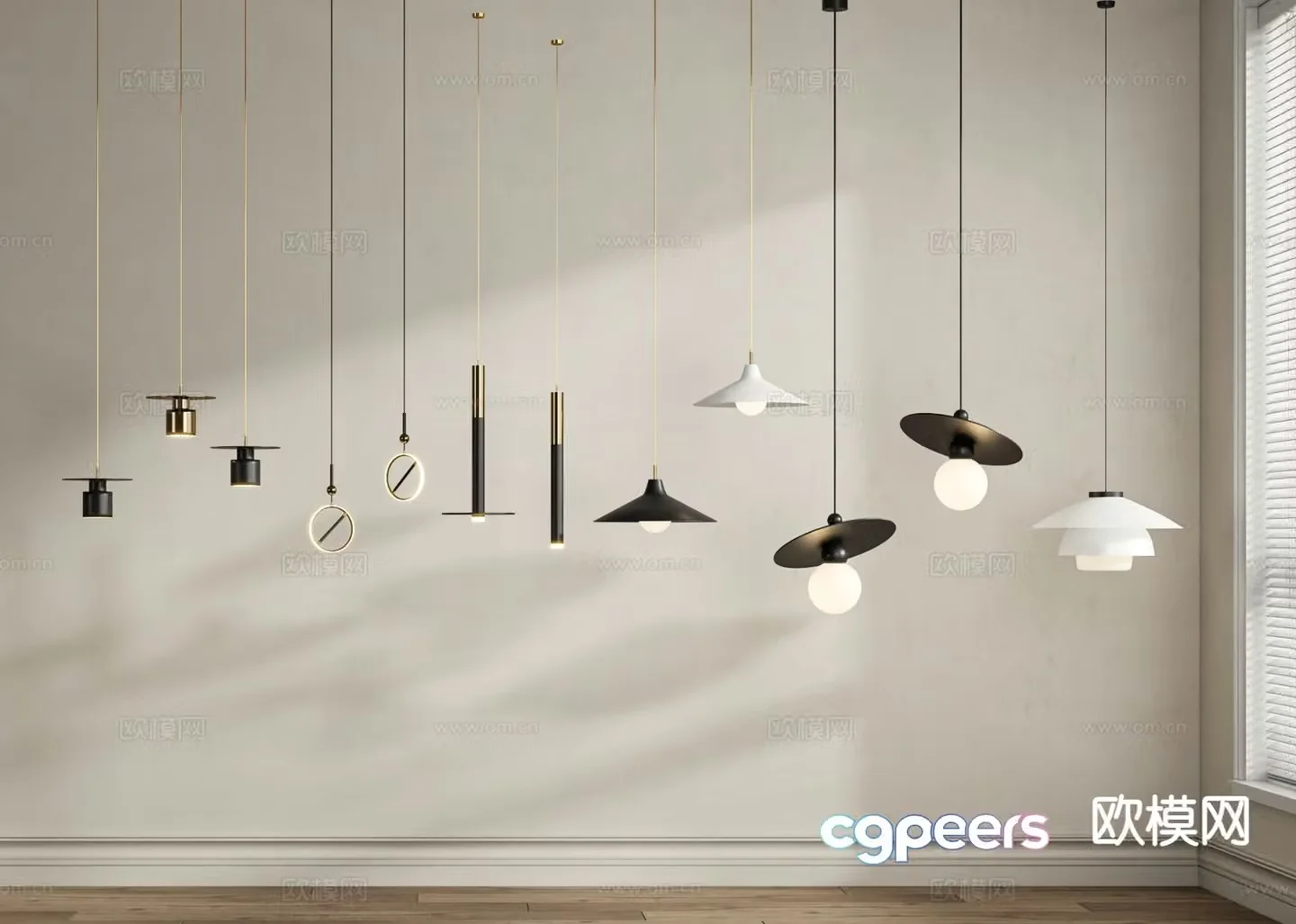 Modern art chandelier bedside chandelier 3d model