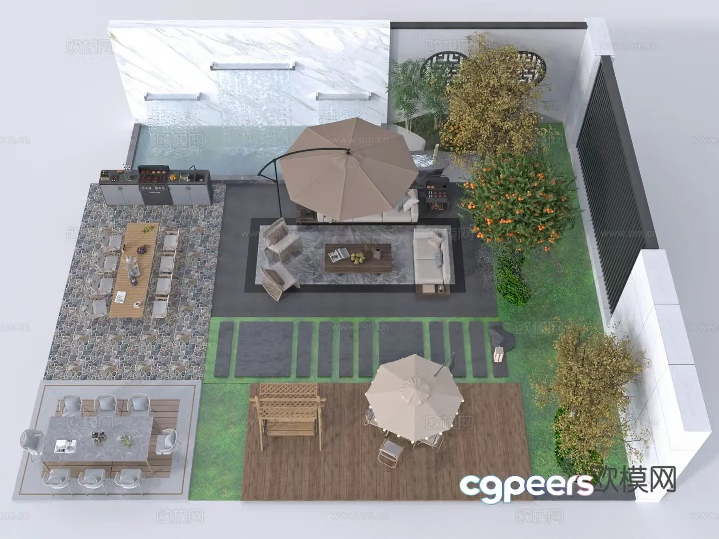 Outdoor garden 3d model