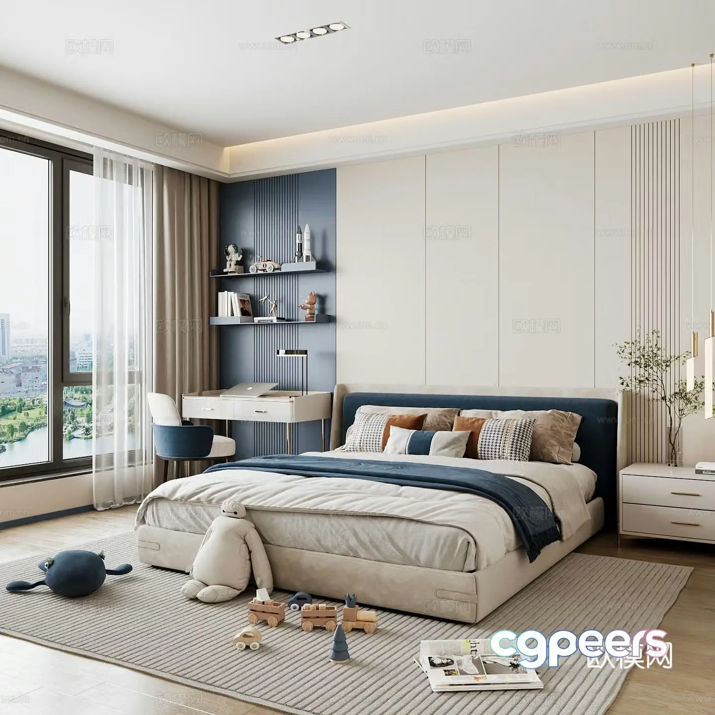 Modern children’s room boy’s room 3d model