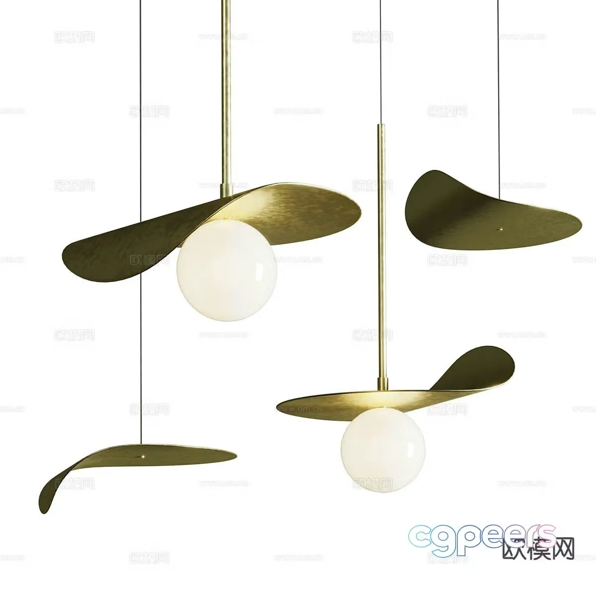 Light luxury chandelier 3d model