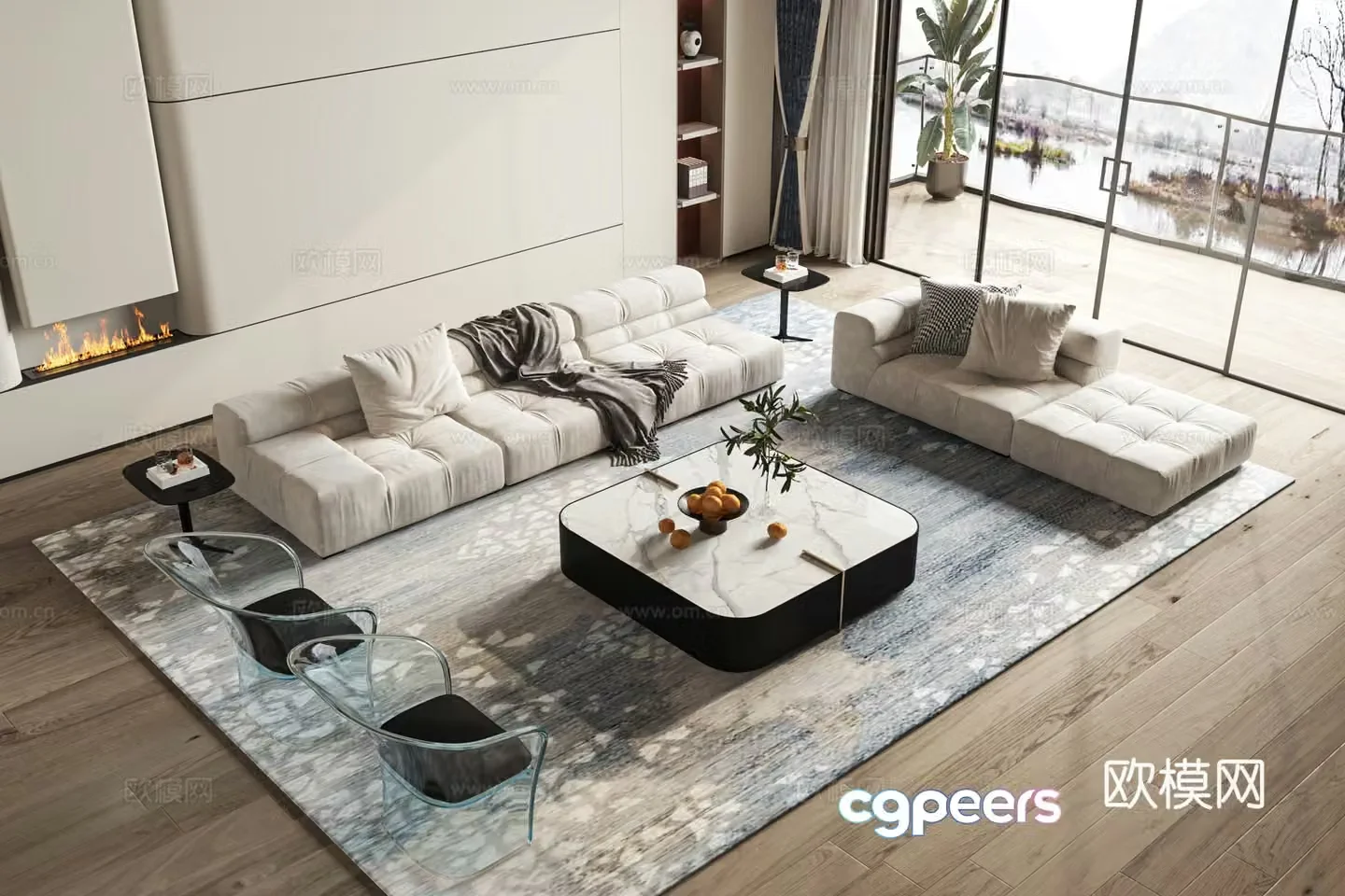 Modern style decorative painting 3d model