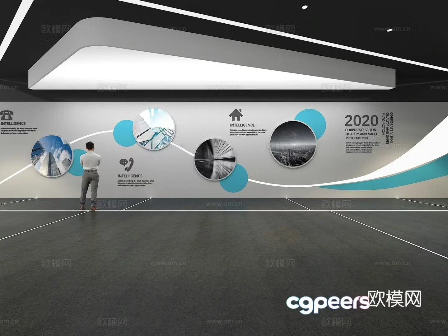 Cultural wall Corporate culture wall Display wall Theme wall Exhibition hall Campus culture Corridor 3D model