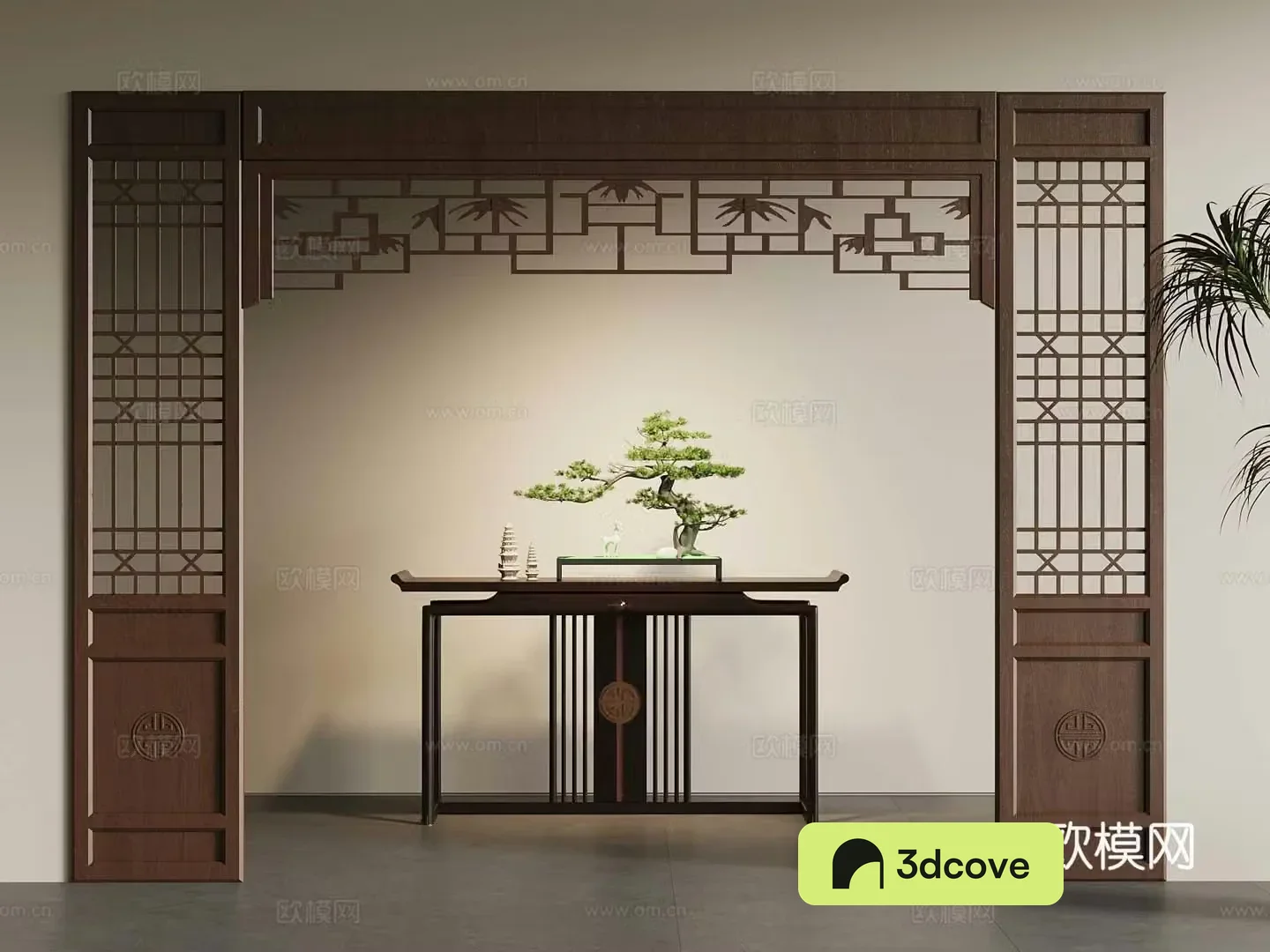 New Chinese door cover doorway partition end viewing platform