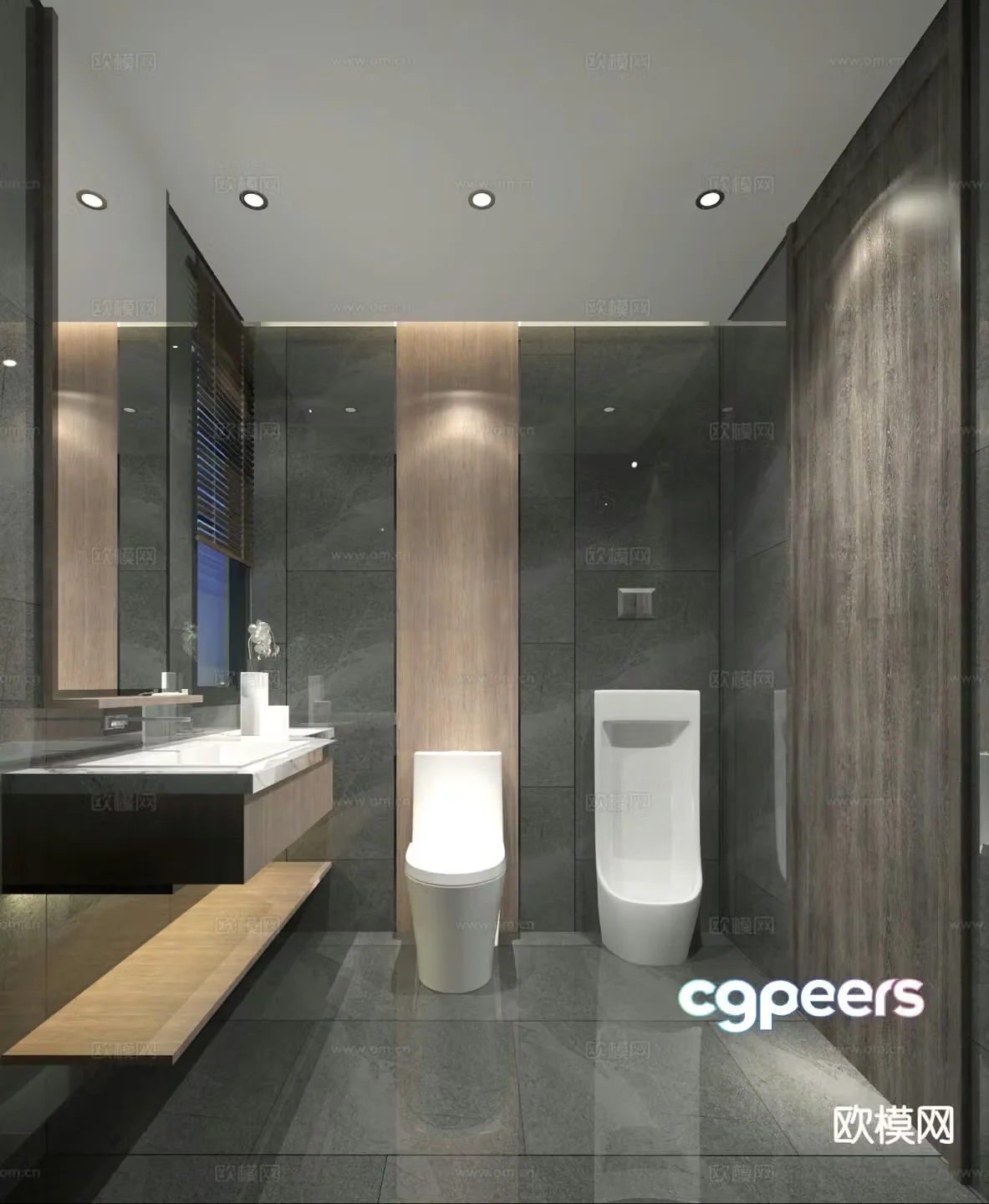 New Chinese style bathroom bathroom toilet 3d model