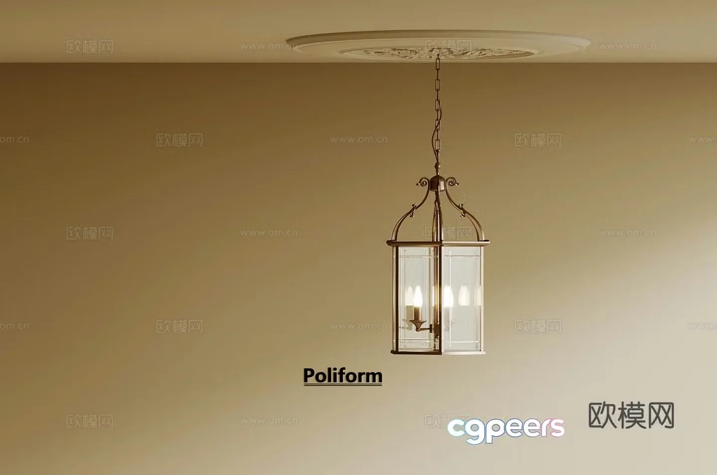 Chandelier French retro style chandelier 3d model