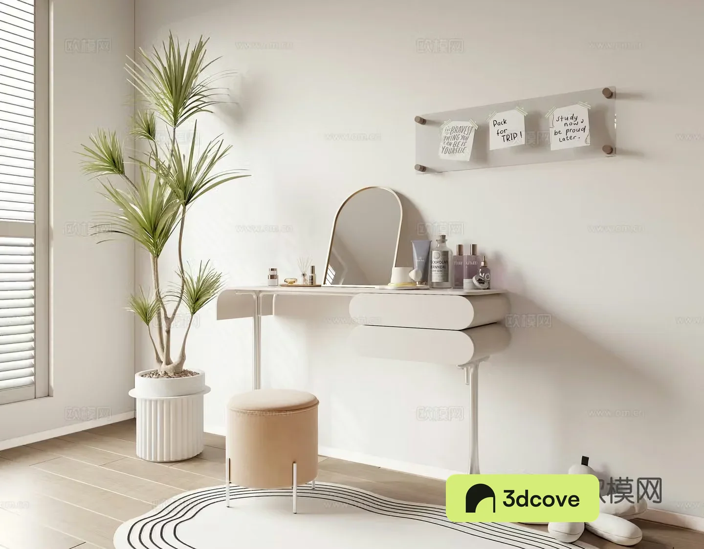 Dressing table makeup table wall decoration cosmetic potted