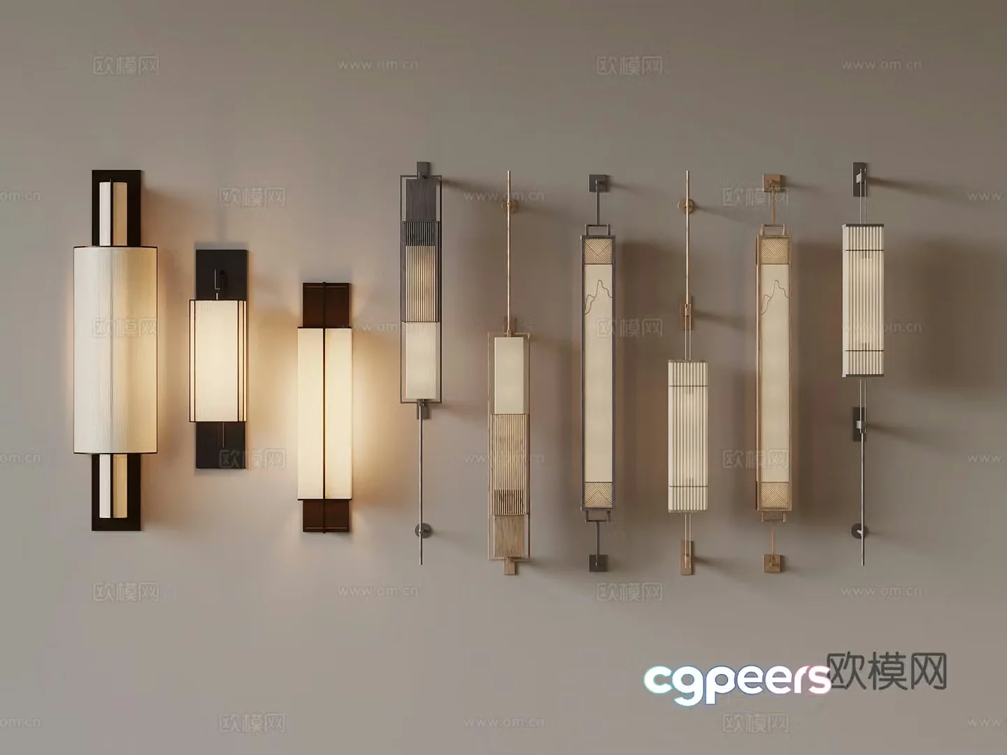 New Chinese wall light 3D model