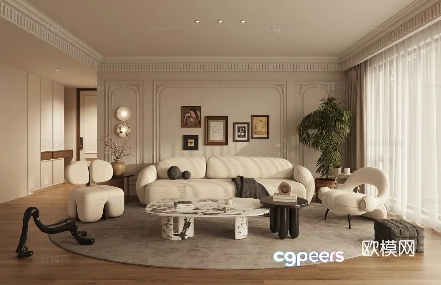 French living room 3d model