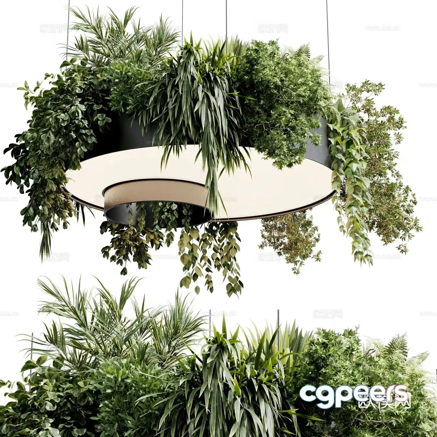Modern Italian plant lamp hanging green plant decorative chandelier 3d model