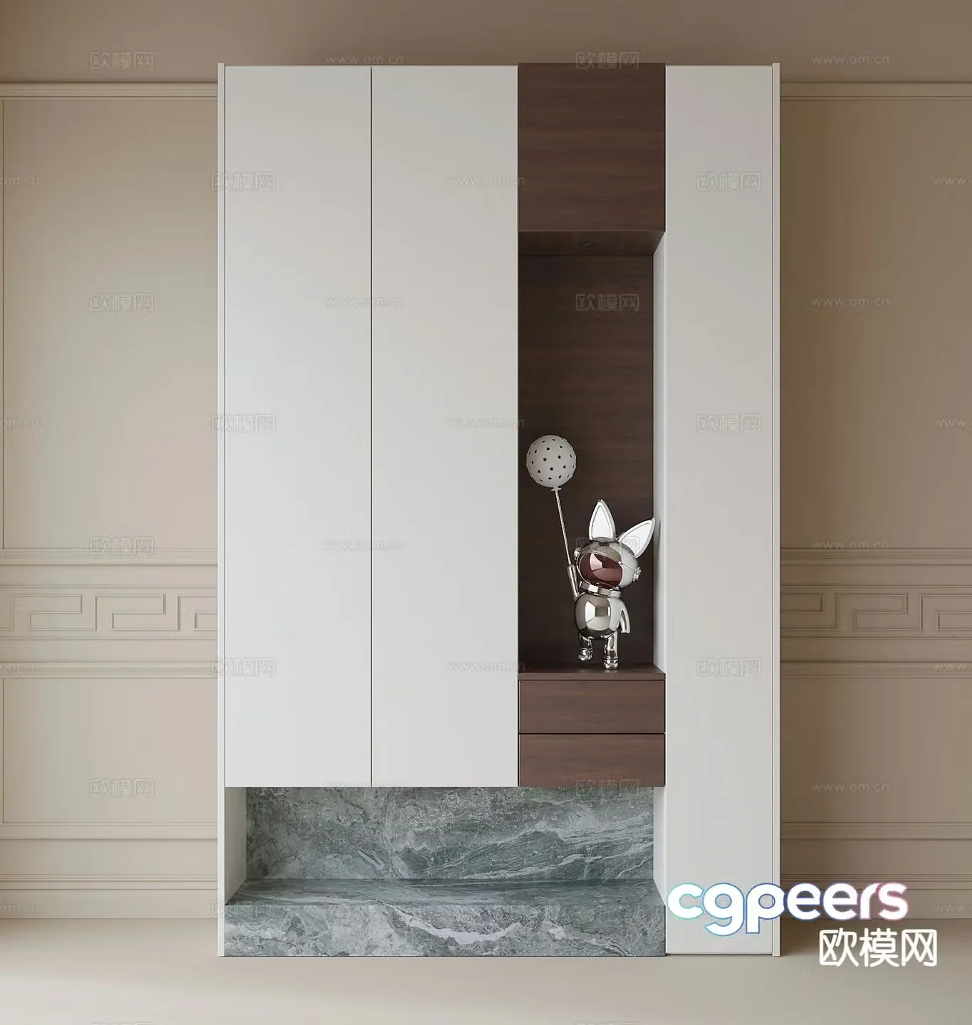 Modern entrance shoe cabinet 3d model