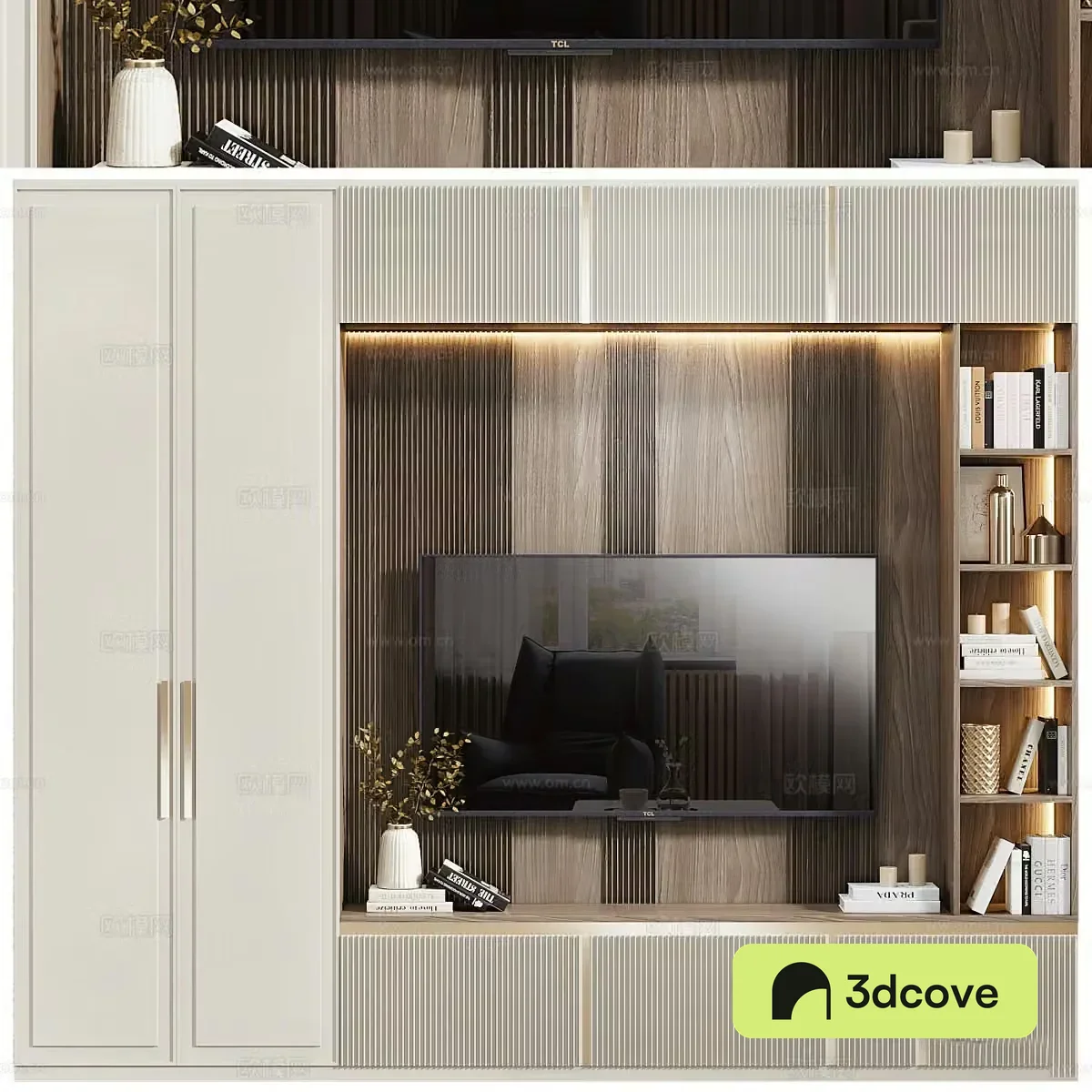 New Chinese style light luxury bedroom TV background wall