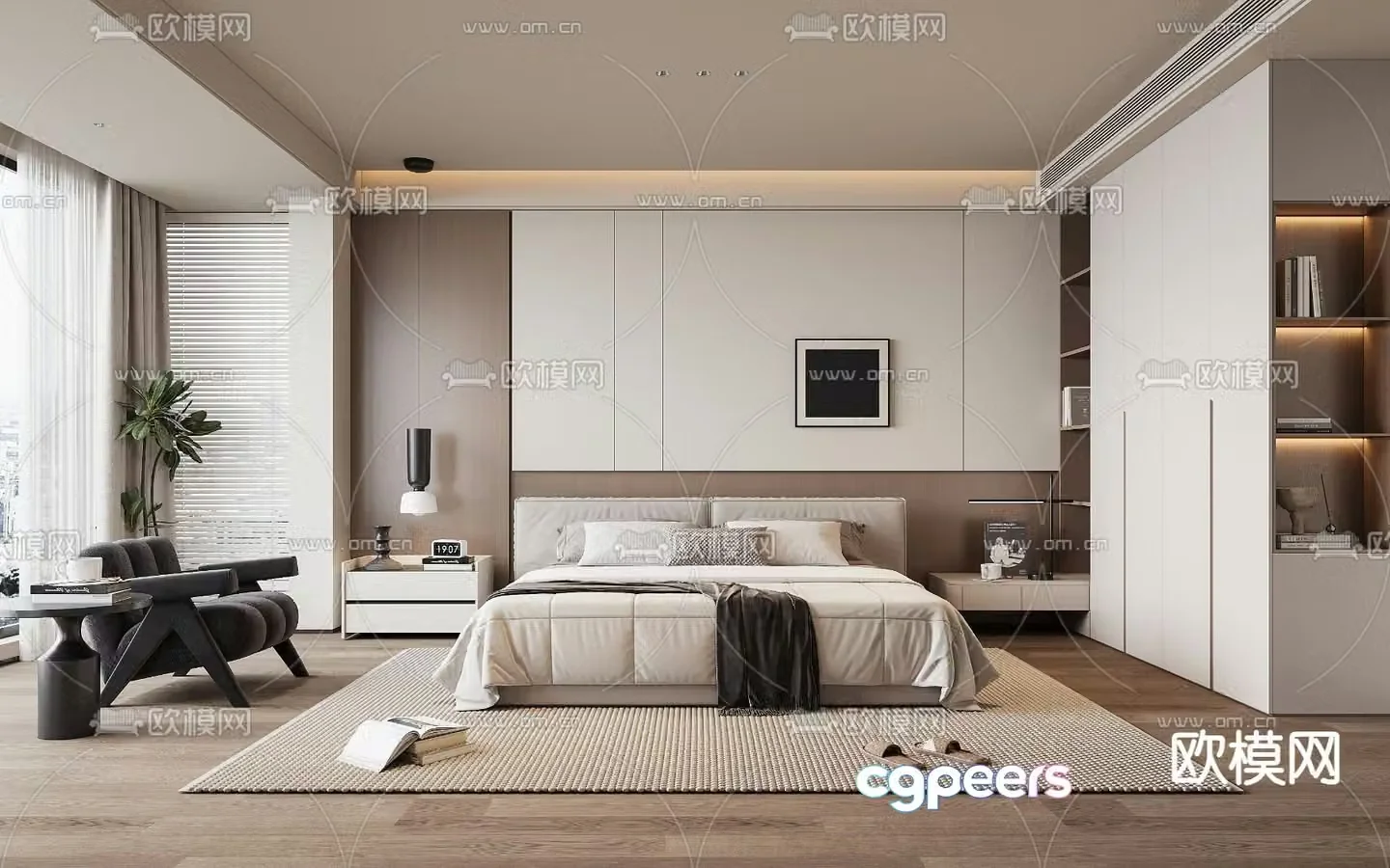 Modern bedroom master room 3d model