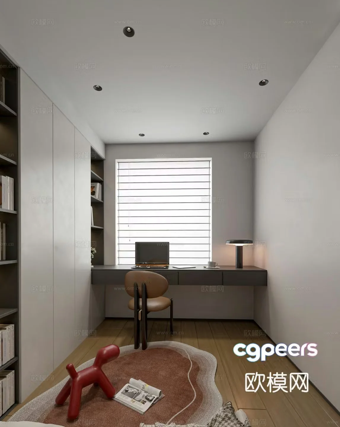 Modern study 3d model