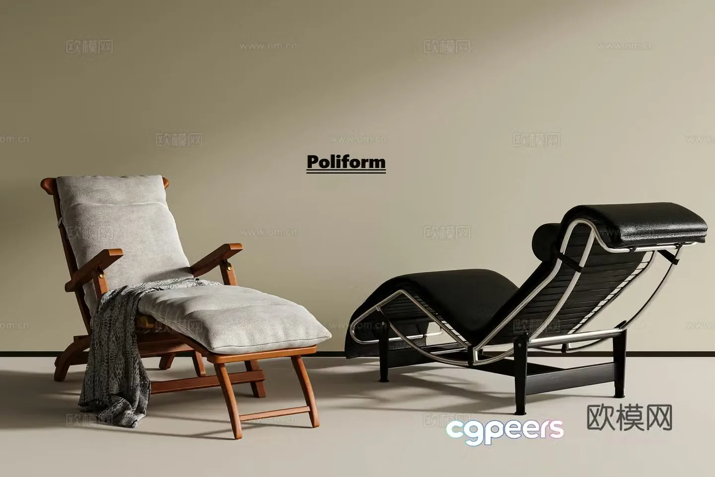 Medium retro lounge chair Medium minimalist Bauhaus chair Metal leisure chair Outdoor leisure lounge chair 3d model