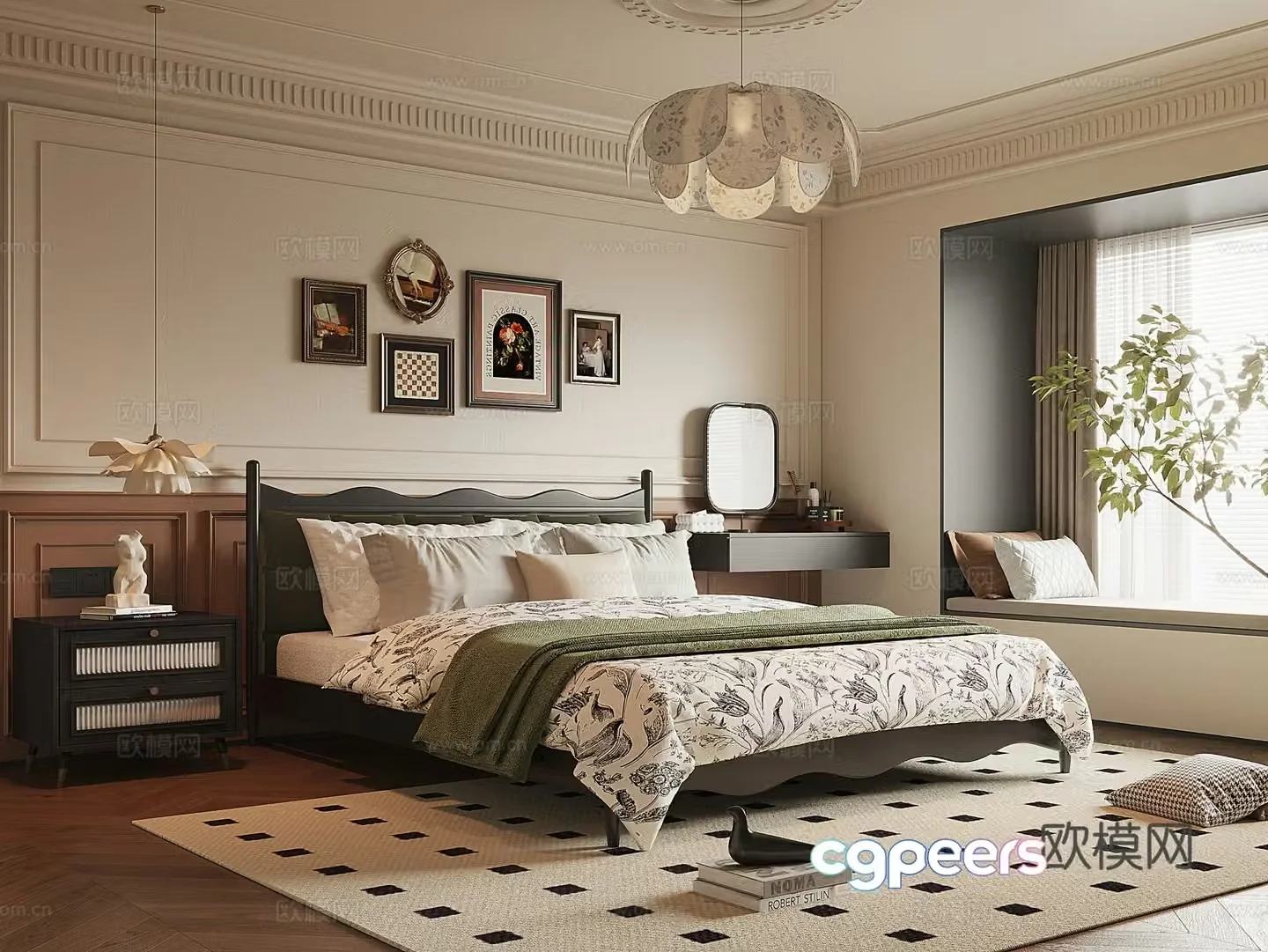 French medieval style home bedroom 3D model