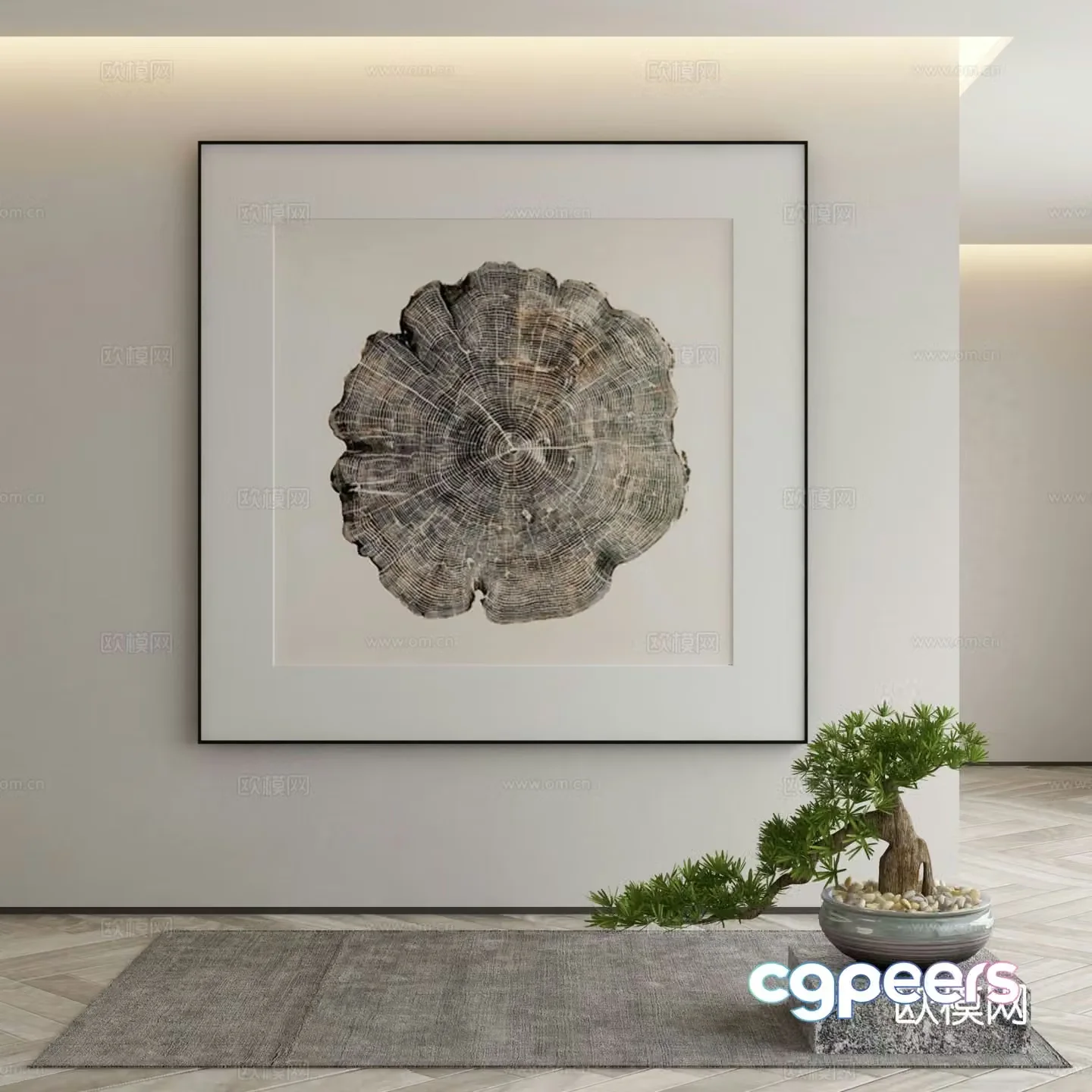 New Chinese style decorative painting art painting hanging painting 3d model