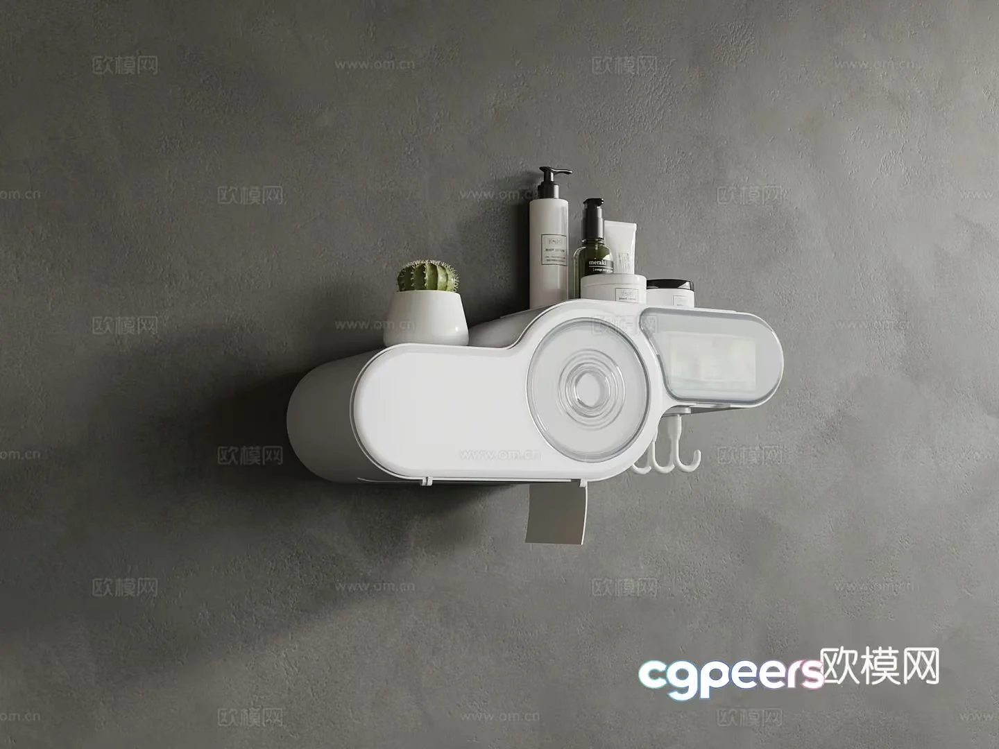 White Bathroom Organizer 3D Model – 14683 – VRAY Render