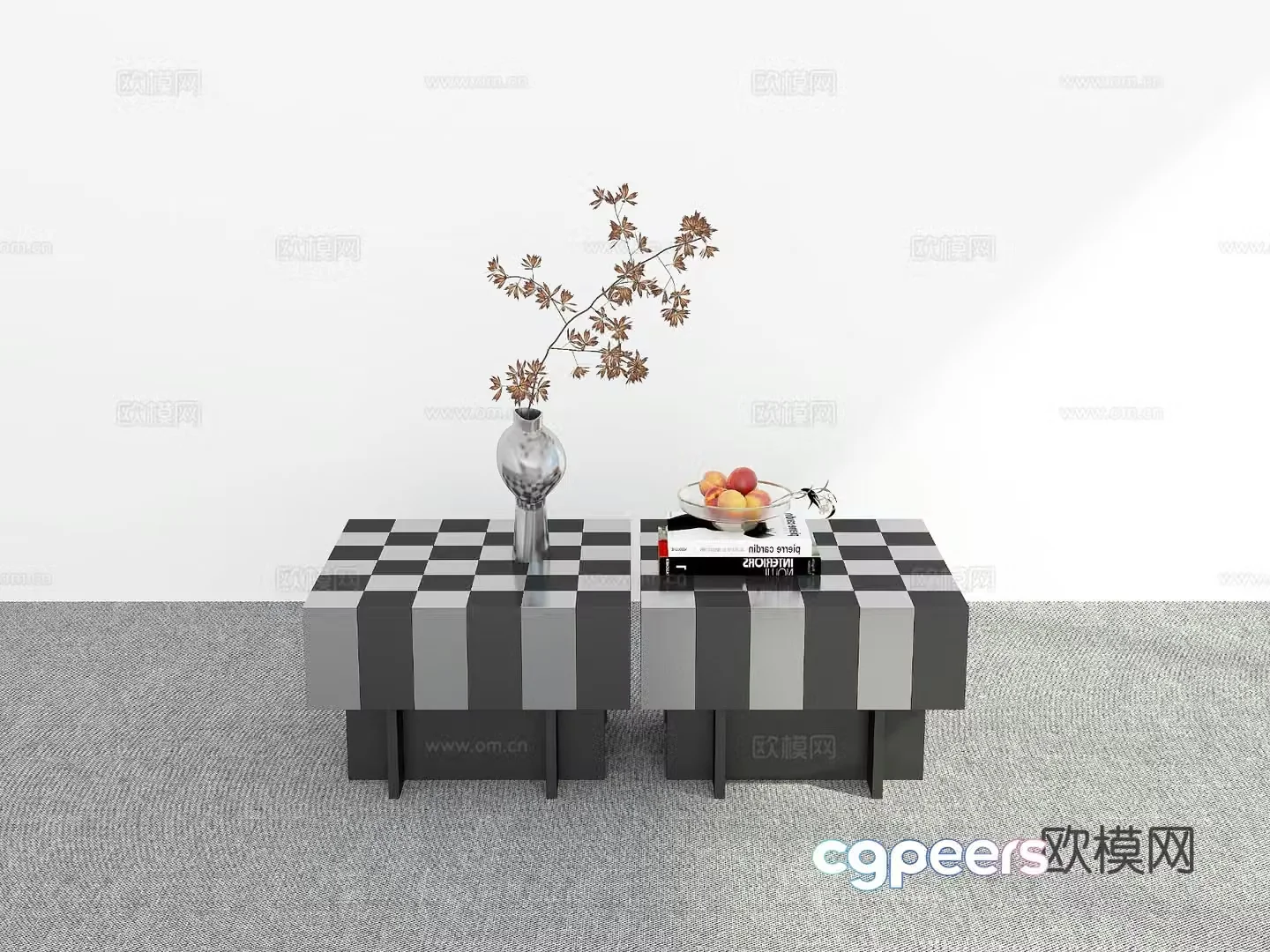 Minimalist coffee table square coffee table 3d model