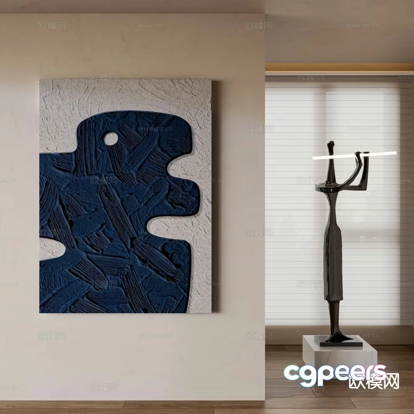 Modern abstract painting texture painting art sculpture 3d model